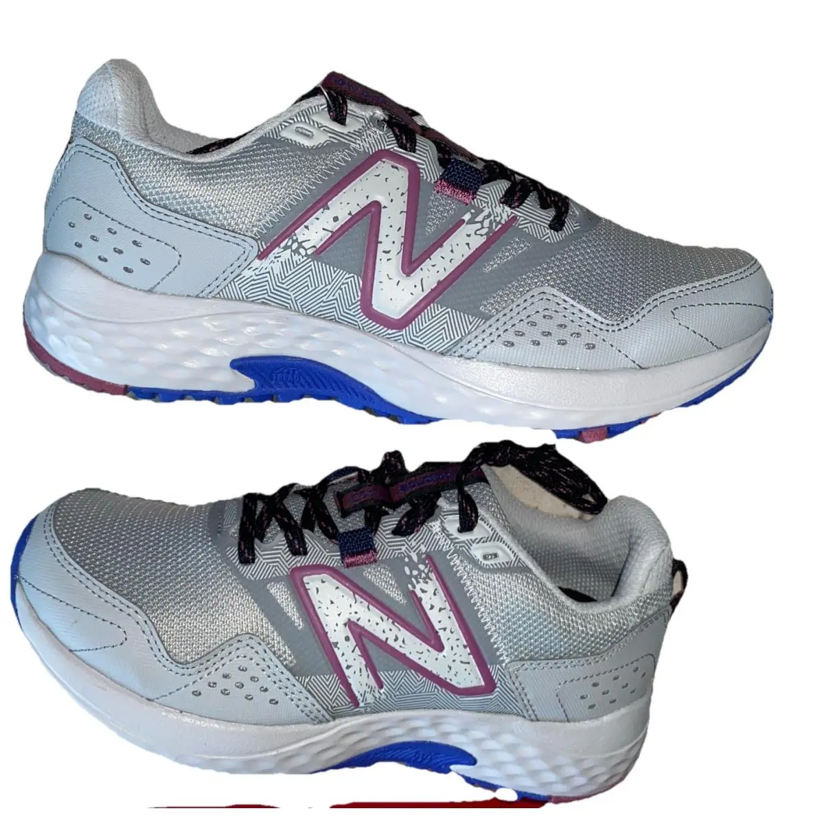 Size 6B- New Balance Women’s Trail Running Shoes 410v8 Gray Blue