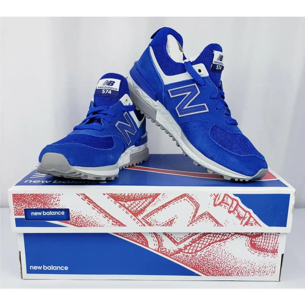 New Balance Men`s Size 4.5 Lifestyle 574 Blue Trainers Shoes MS574CD New