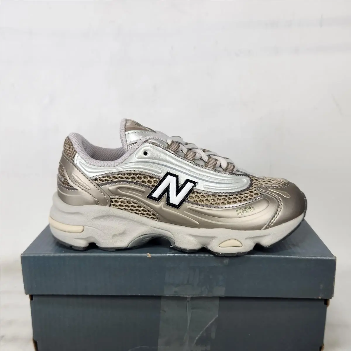 13 Little Kids - New Balance 1000 - Arid Stone / Silver Metallic - PC1000NK