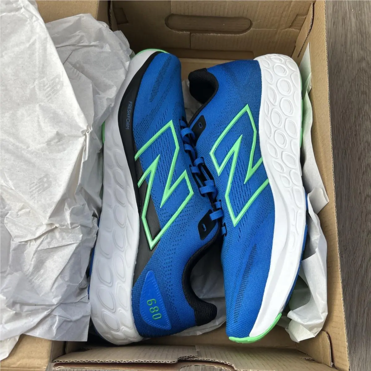 New Balance shoes - New Balance 680 - M680LB8 - Blue Oasis/Lime Leaf/Black/White (UPC: 197375618739) 5
