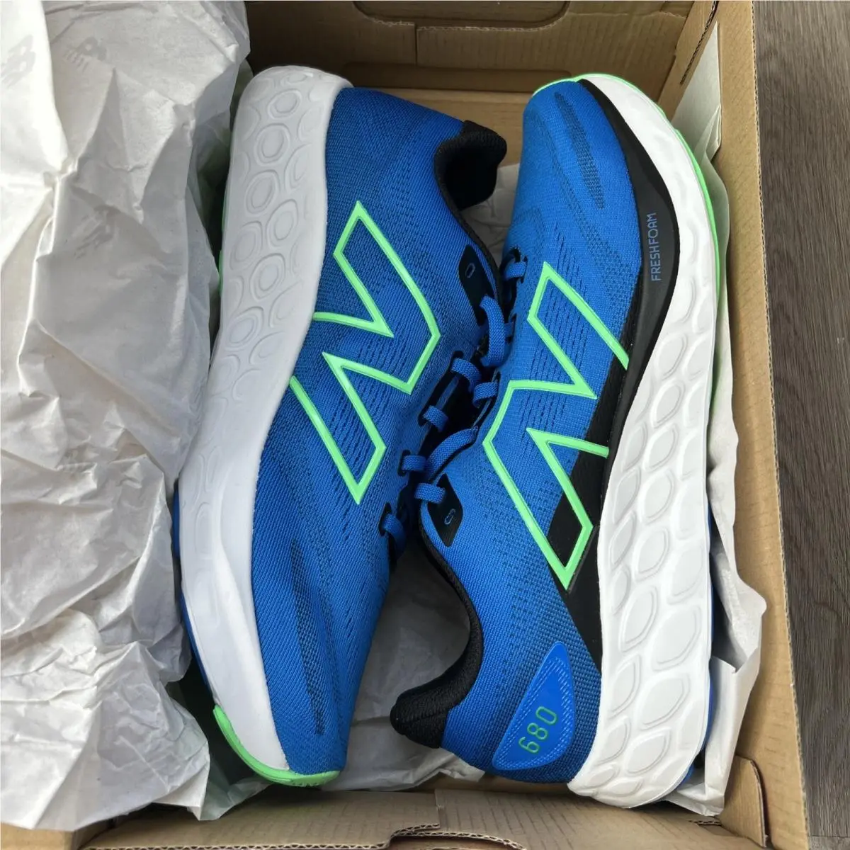 New Balance shoes - New Balance 680 - M680LB8 - Blue Oasis/Lime Leaf/Black/White (UPC: 197375618739) 6
