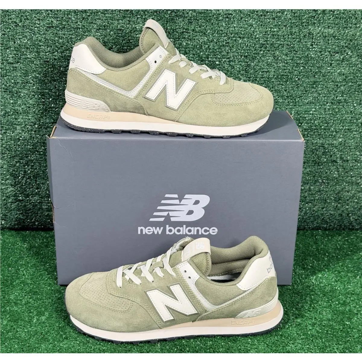 New Balance 574 Classics Sneakers Mens 10 Women`s 11.5 Green White U574GCE New