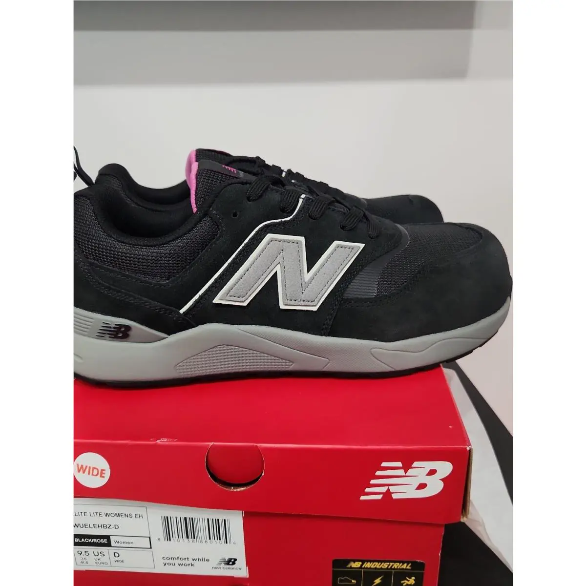 New Balance Women`s Composite Toe Elite Lite EH Industrial Shoe - Black/rose- OB