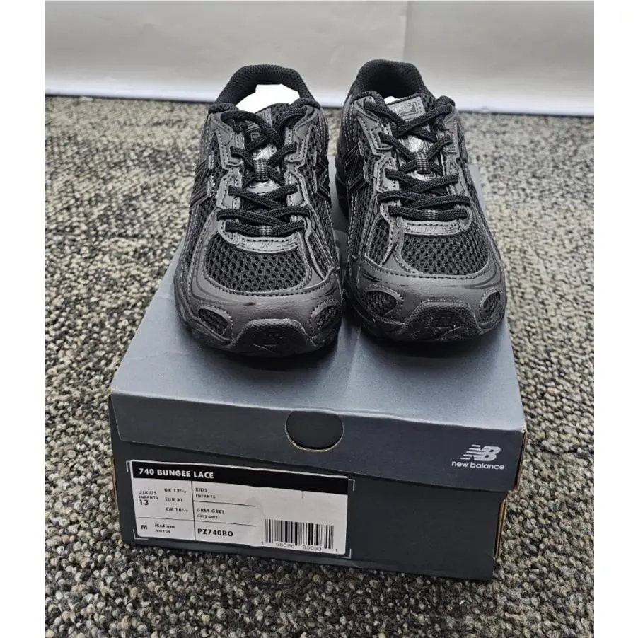 New Balance 740 Bungee Lace Grey Kids` Sneakers Size 13 US PZ740BO
