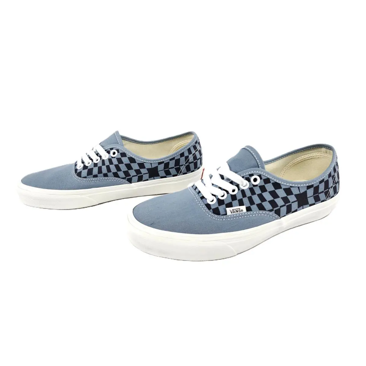 Vans shoes - Vans Authentic Sneaker Warp Check Blue - VN000D7YBLU - Blue ( dusty/muted slate blue) 2