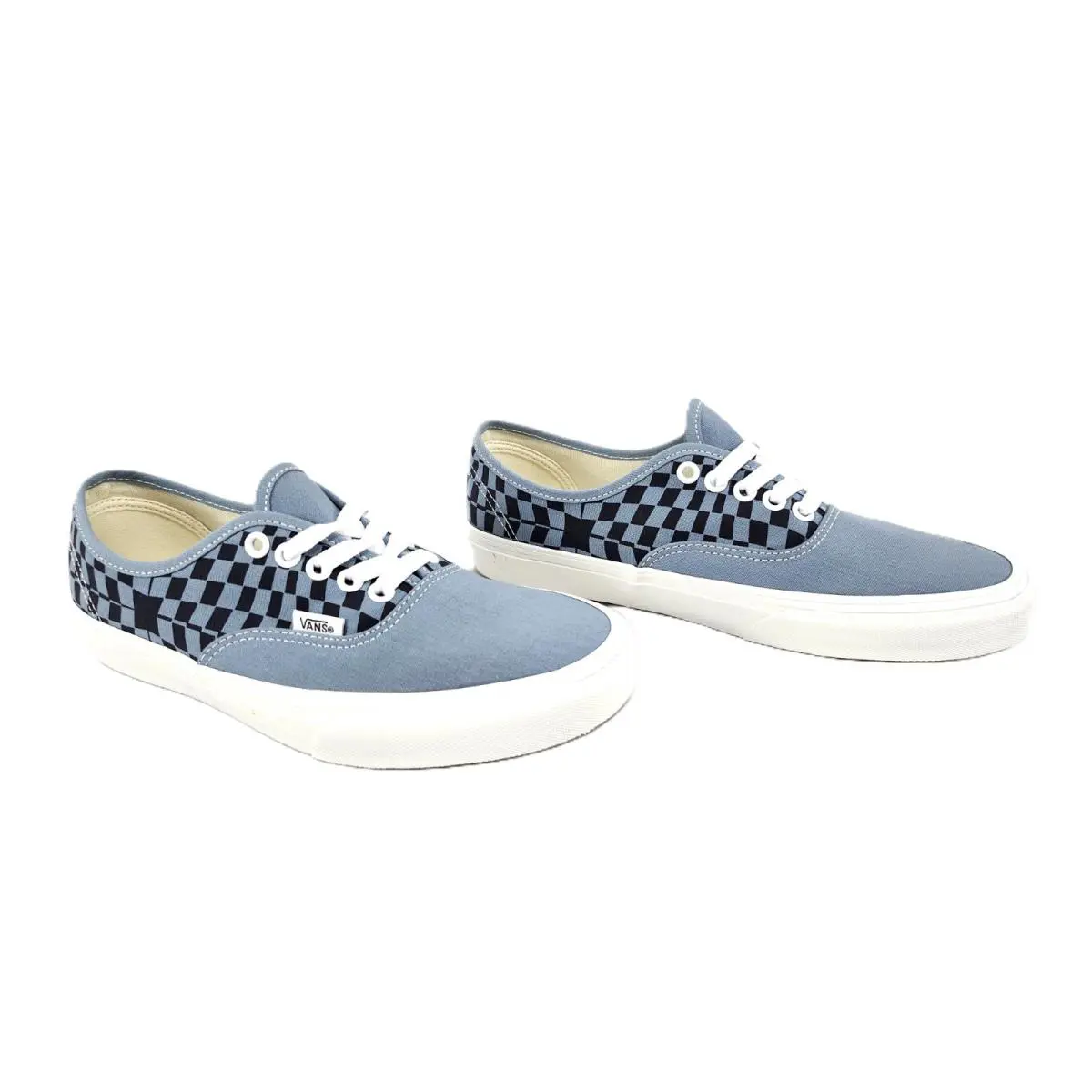 Vans shoes - Vans Authentic Sneaker Warp Check Blue - VN000D7YBLU - Blue ( dusty/muted slate blue) 5