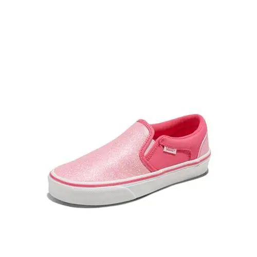 Vans Kids` Asher Low Top Shoe - Glitter Candied Pink