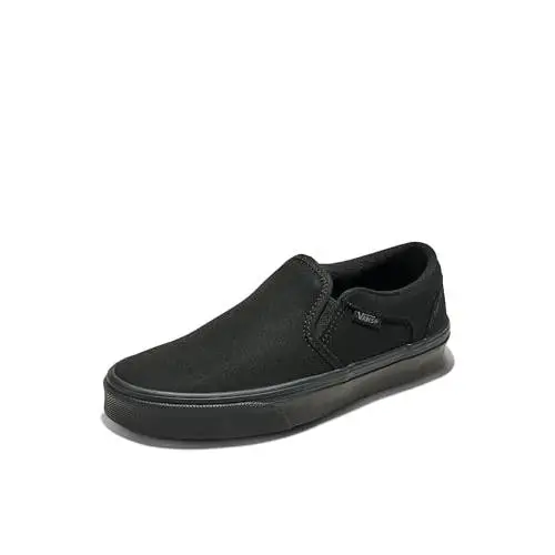 Kids` Asher Low Top Shoe Canvas Black/Black by Vans