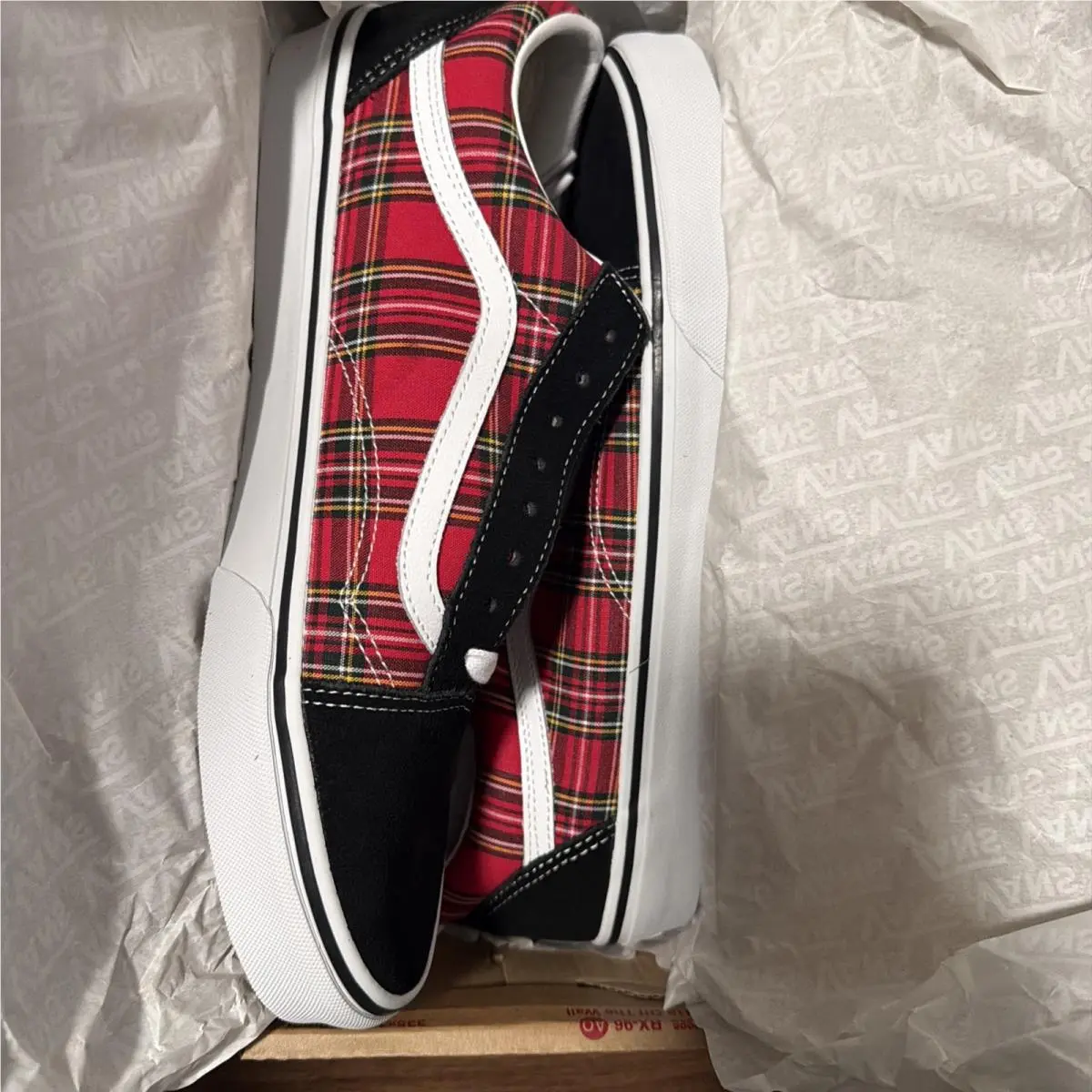 Vans shoes - VANS Old Skool - Old Skool - VN000E9TRED - Black Red Plaid 2