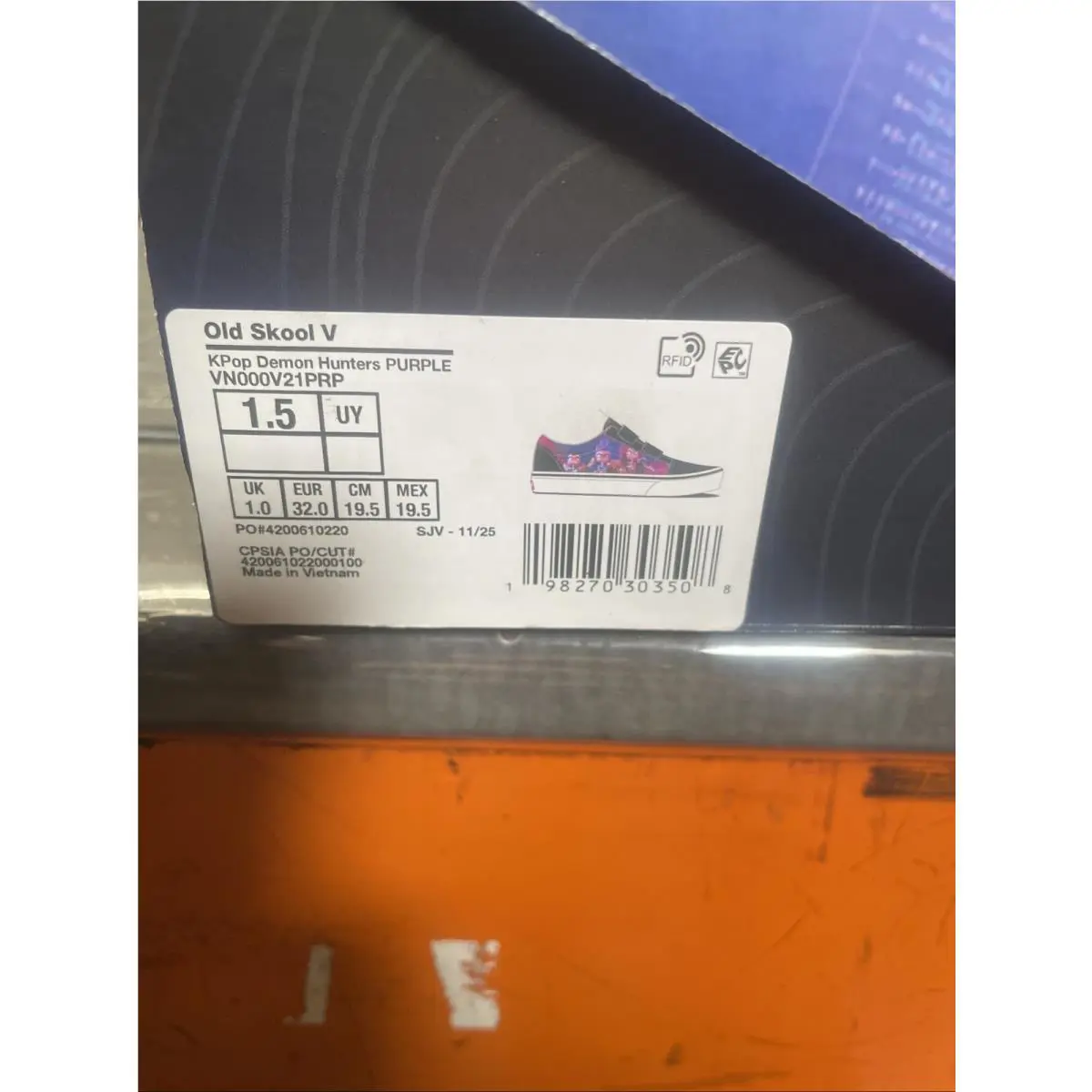 Vans Kids Old Skool VN000V21PRP Kpop Demon Hunters US Kids Size 1.5 UY