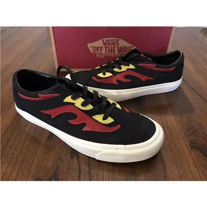 Vans Flamethrower Black Red Bold Ni Fit Size 4.5 Men Womens Size 6