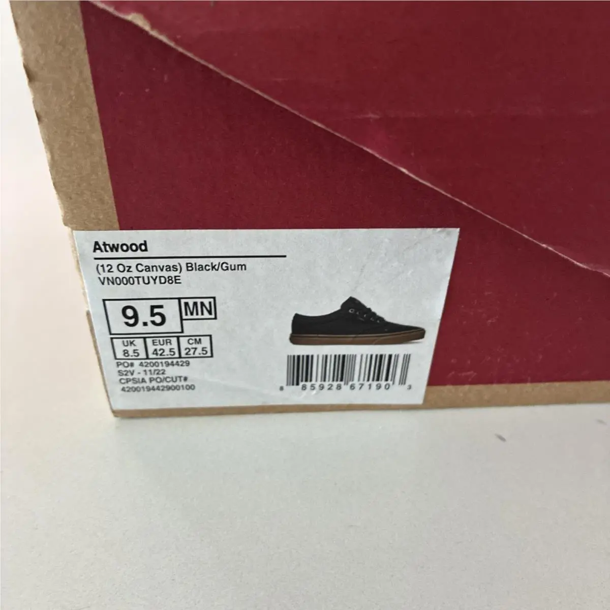 Vans shoes - VANS Atwood - Atwood - VN000TUYD8E - Black/Gum 0