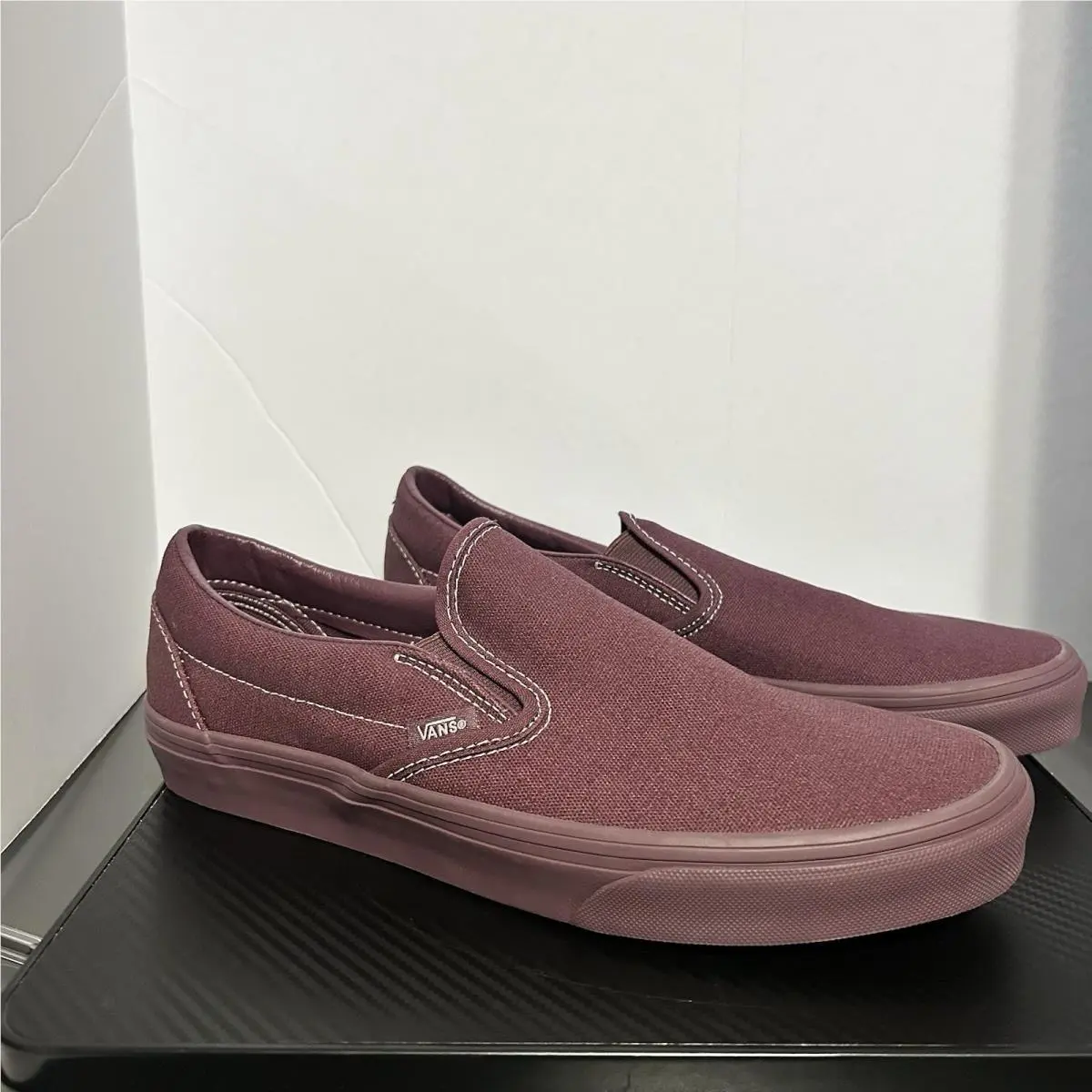 Vans Classic Slip On Sneakers `pastel Mono Plum Wine`- Men 9 Women 10.5