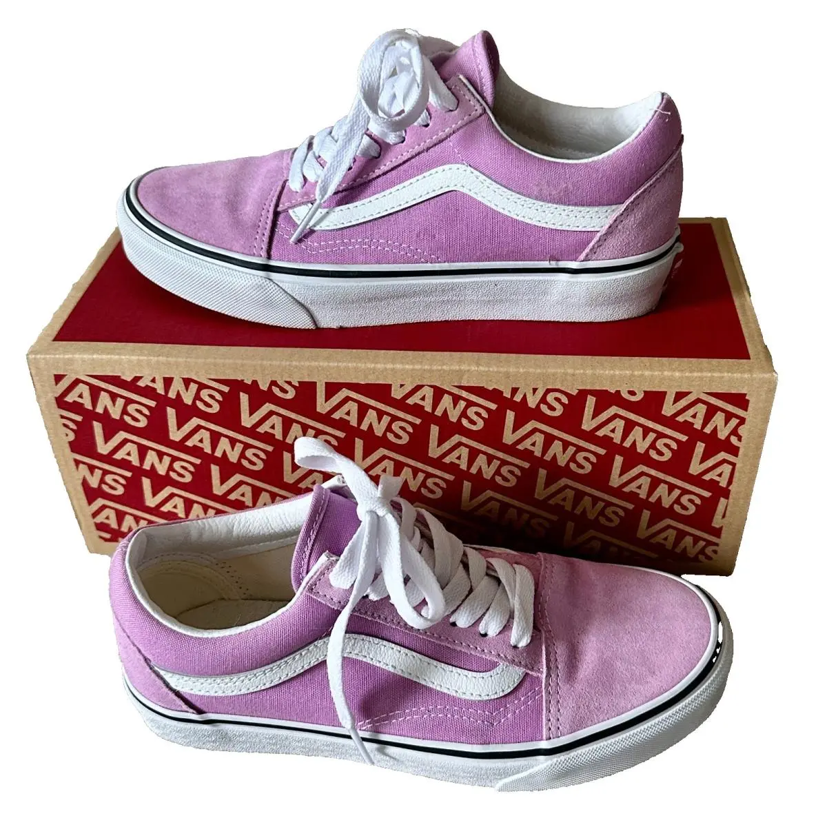 Vans Old Skool Orchid True White Athletic Sneakers Suede Canvas 7