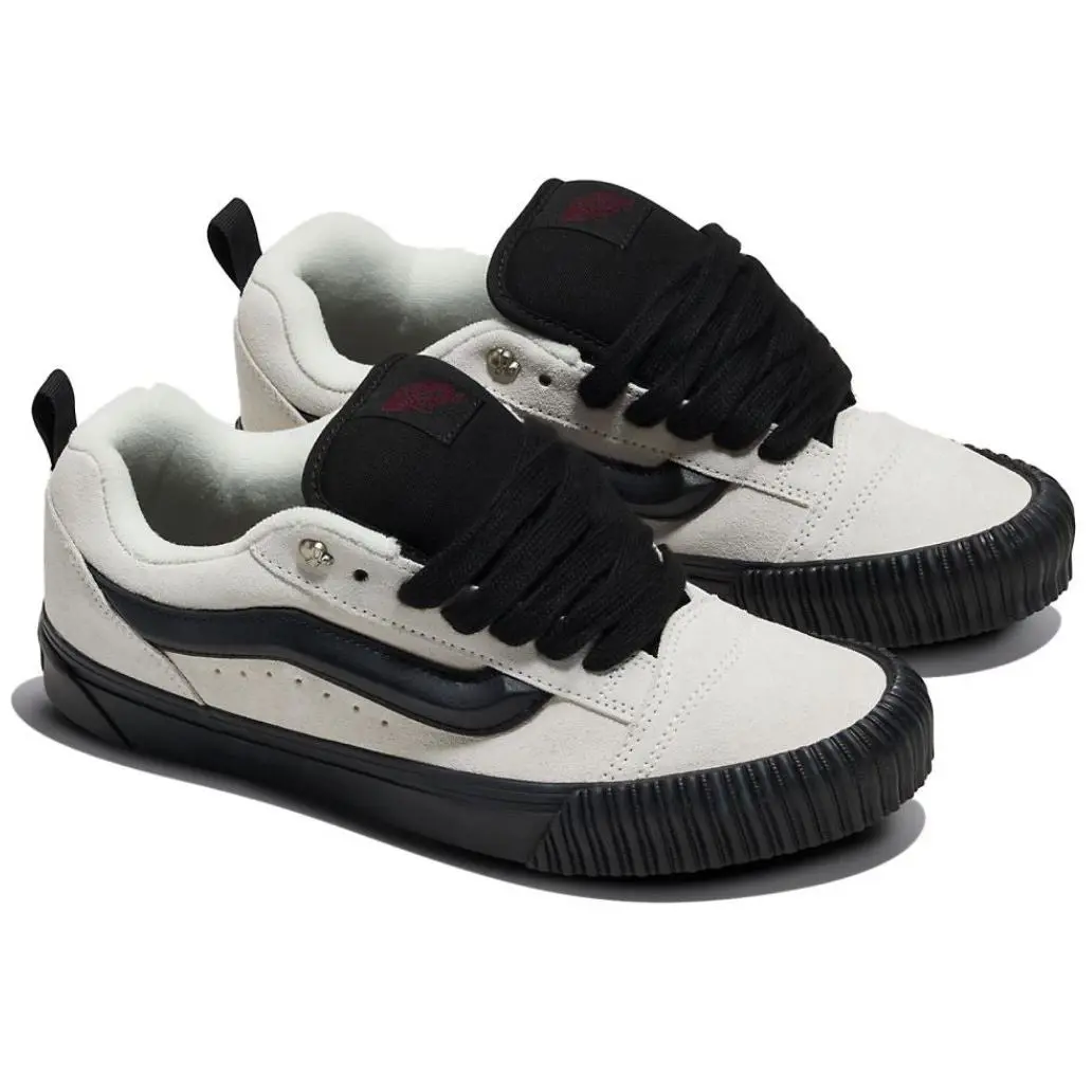 Vans Knu Skool Mens 9.5 9 1/2 White Skull Halloween Sneaker Shoes Skater