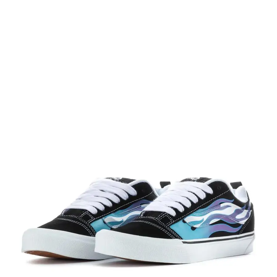 Vans Knu Skool Low Skateboard Unisex Men SZ 8.5/10 Women Shoes Black/flame/ - Black Blue Flame - VN000D22Y61