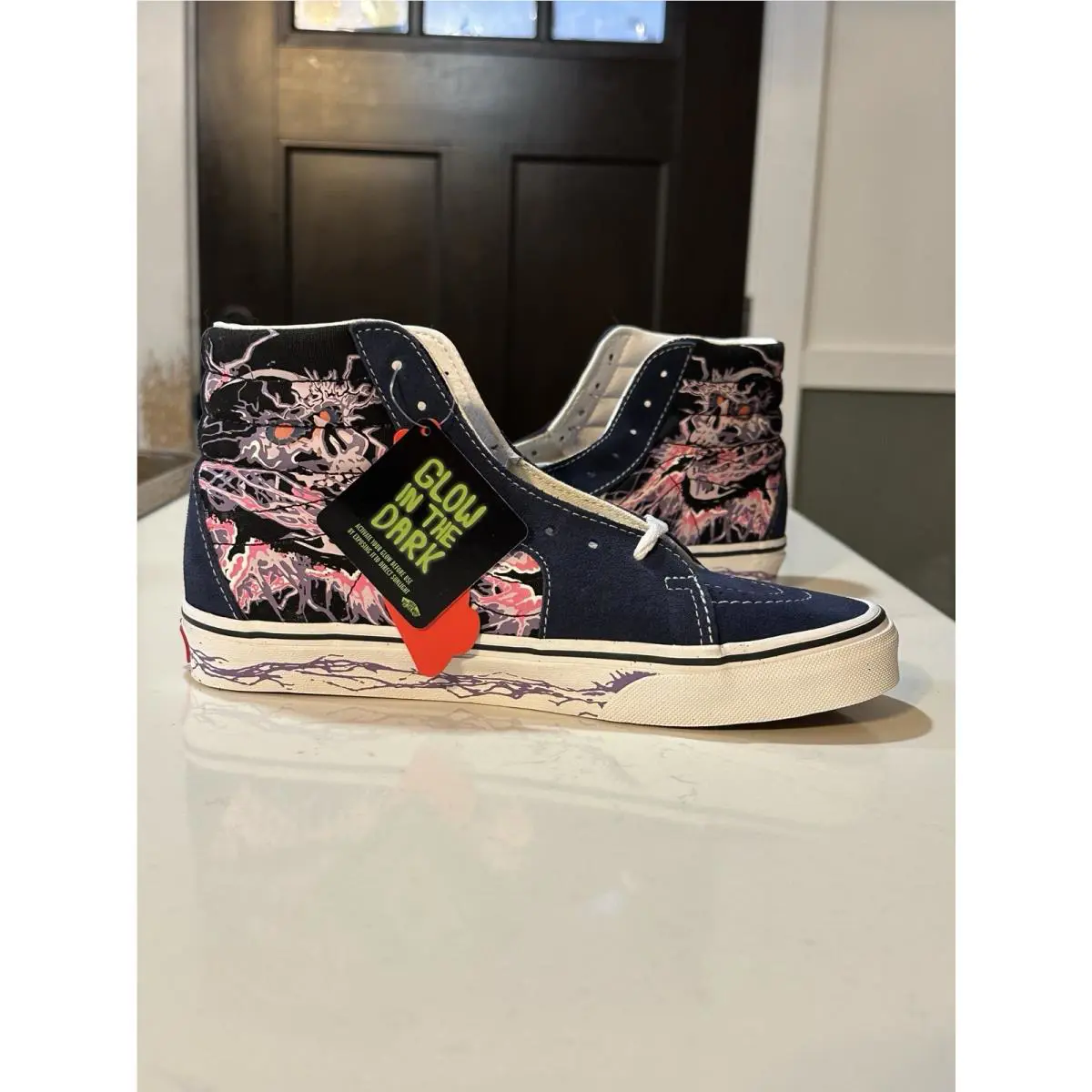 Vans Men`s 6.5/Womens 8 SK8-Hi Zap Black/true White Glow in The Dark-VN0A5KRH96C