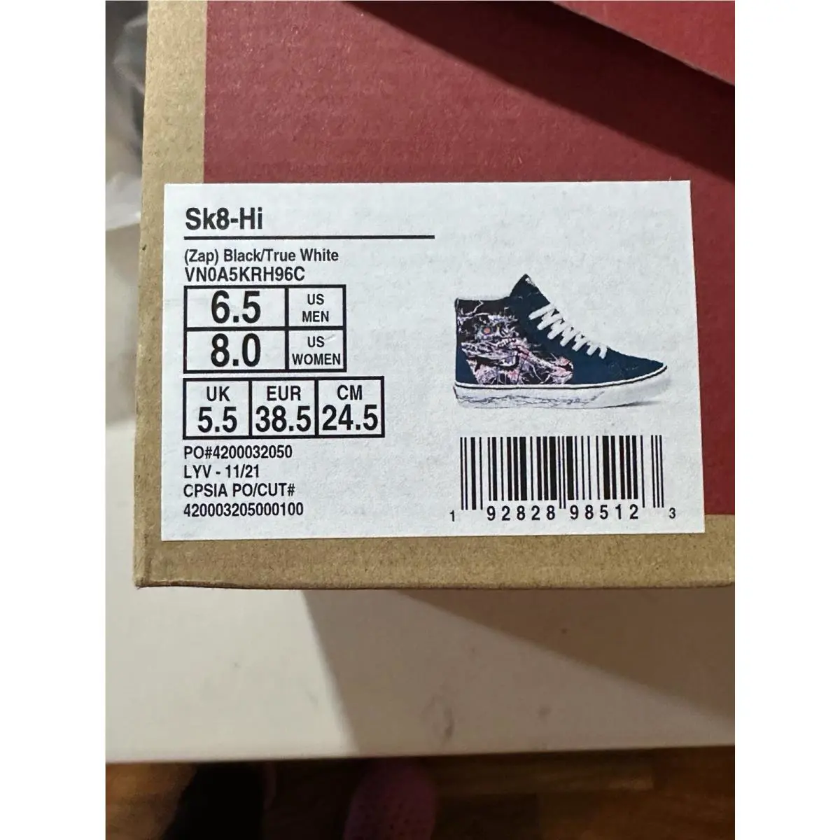Vans shoes - VANS Sk8-Hi - VN0A5KRH96C - Black/True White Glow in the Dark (UPC: 192828985123) 11