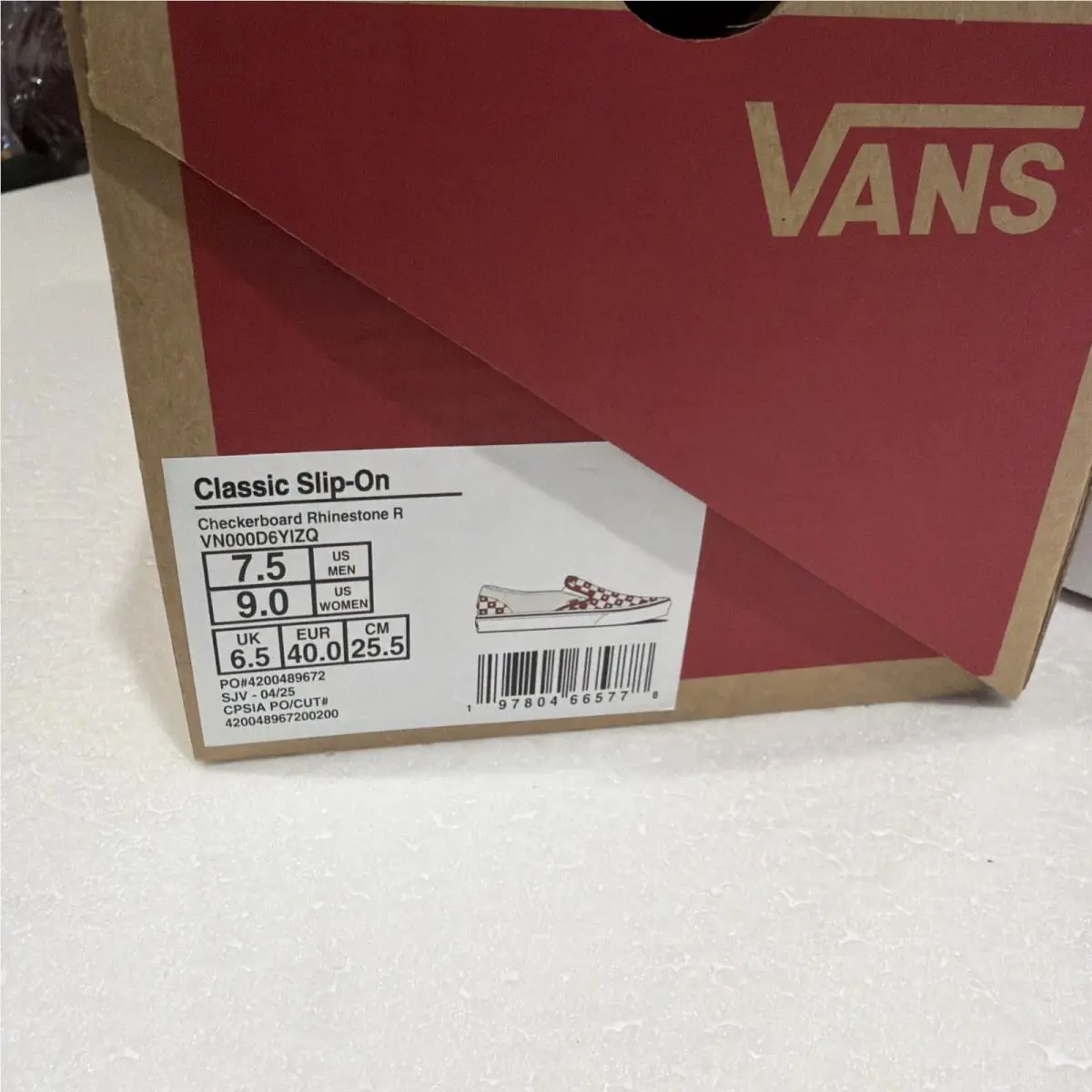 Vans shoes - VANS Slip-On - VN000D6YIZQ - Red 10