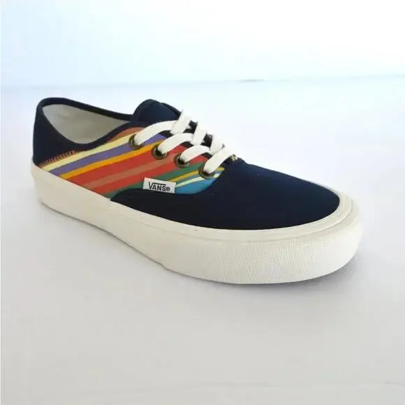 Vans SF Retro Stripes Dress Blue Sneaker Shoes 7 Woman