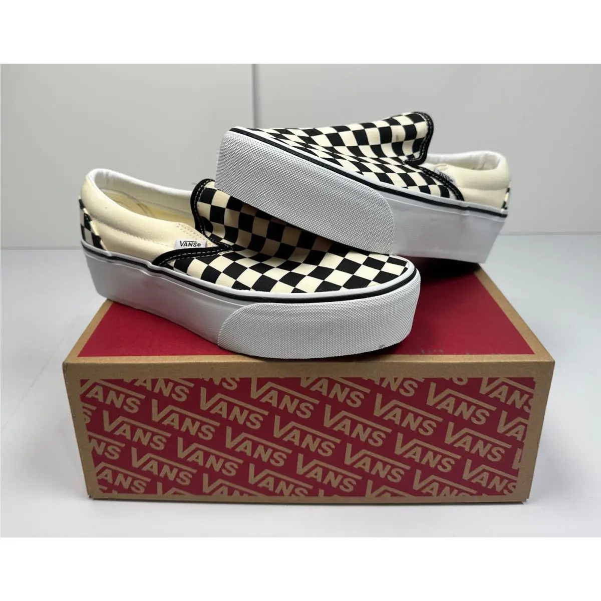 Vans Unisex Classic Slip-on Stackform Shoes Checkerboard Size M7.5 M9 02S