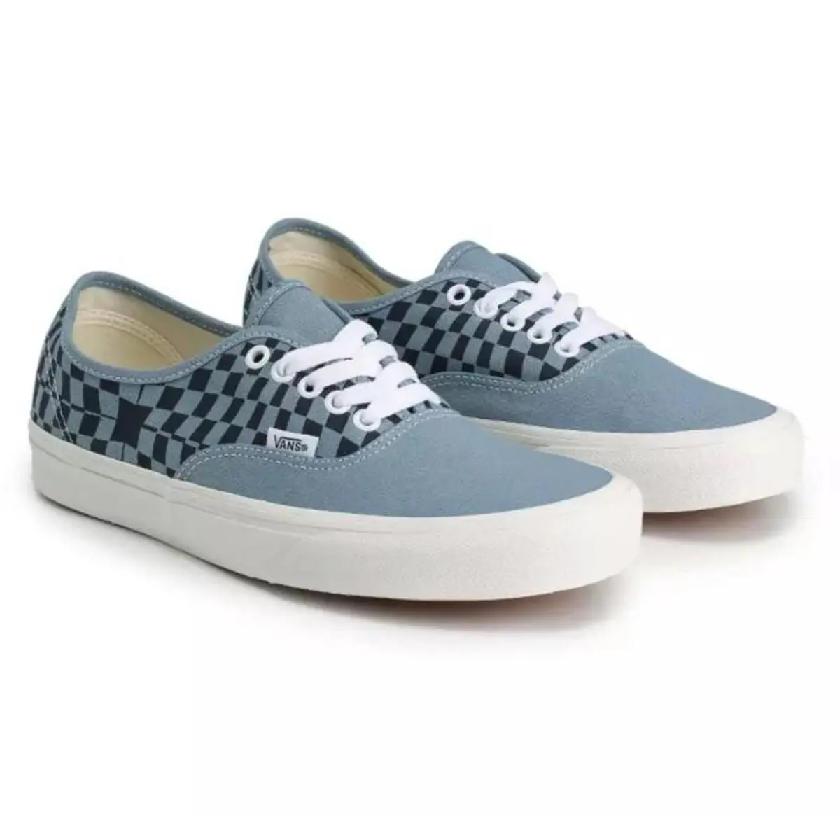 Vans Warp Checkered Blue Skate Shoes Men`s Size 8