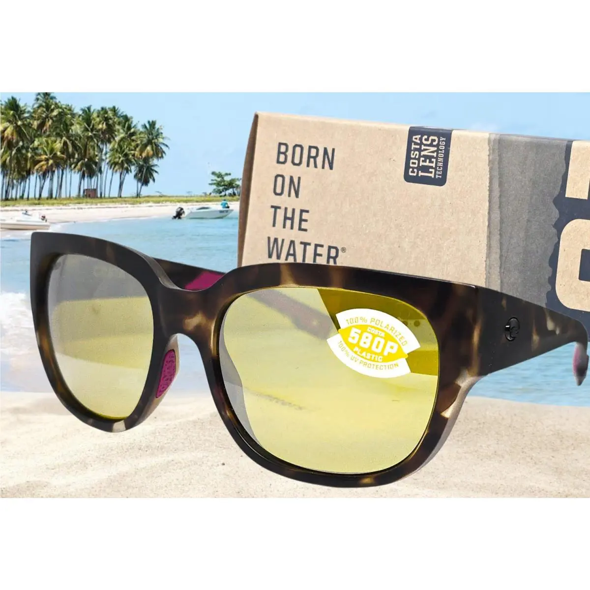 Costa Del Mar Tortoise/sunrise Silver Waterwoman Polarized 580P Sunglasses