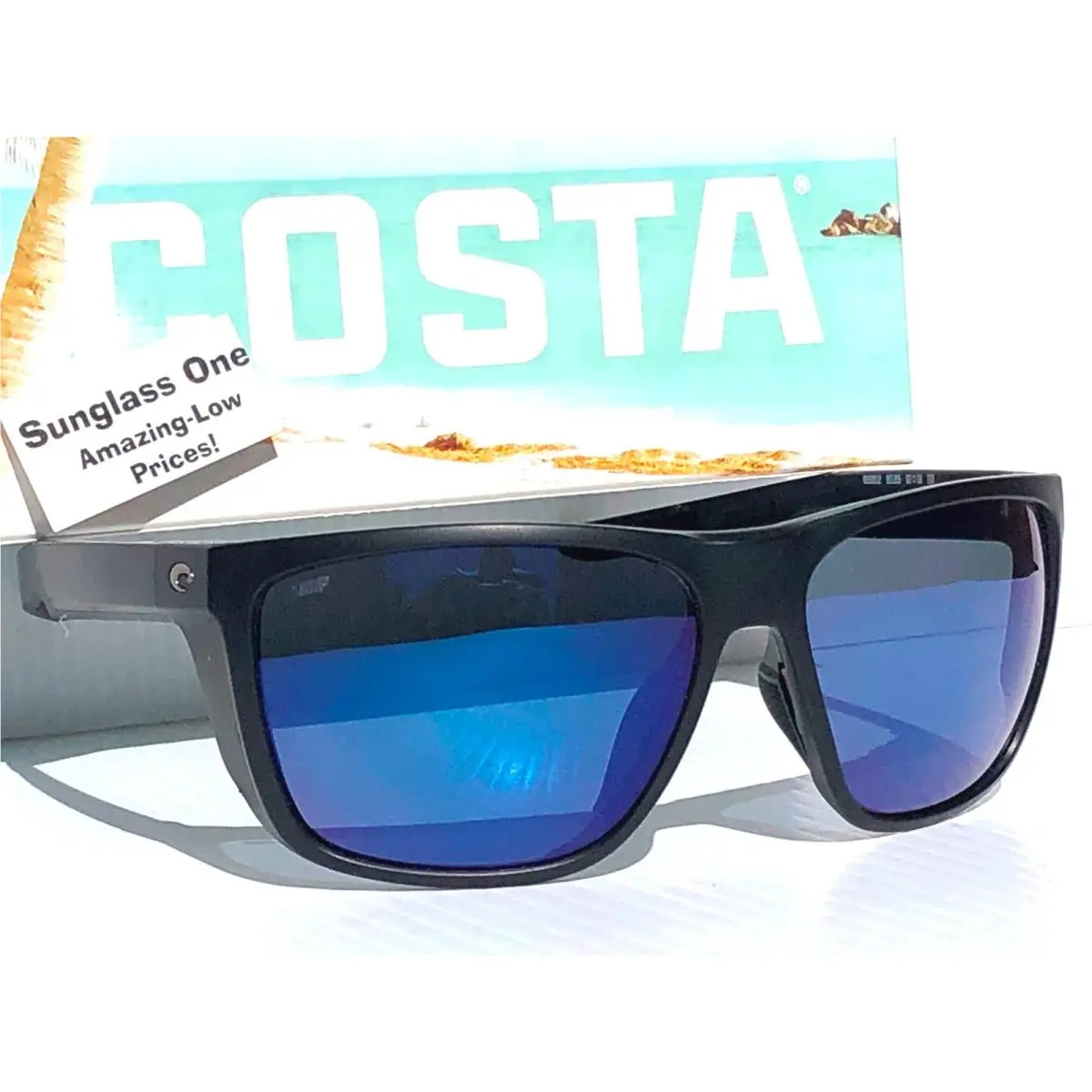 Costa Del Mar Ferg XL Matte Black Polarized Blue 580G Glass Sunglass 9012-05