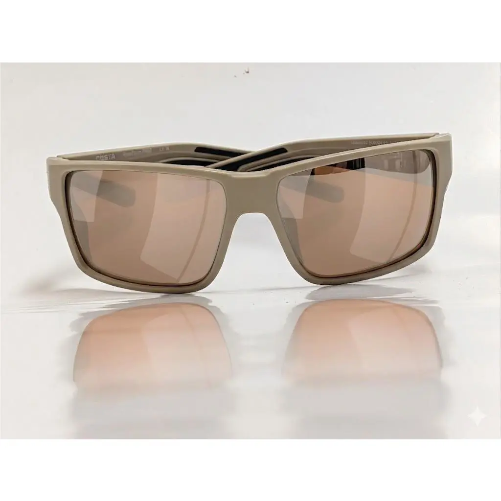 Costa Del Mar 06S9080 Reefton Pro Matte Sand Copper Silver Mirror 580 Sunglasses