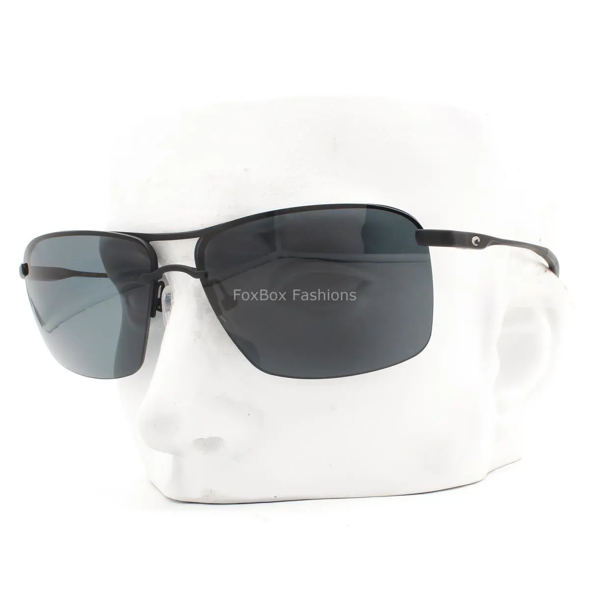 Costa Del Mar Skimmer Rimless Sunglasses Matte Black Polarized Poly 580P W/case