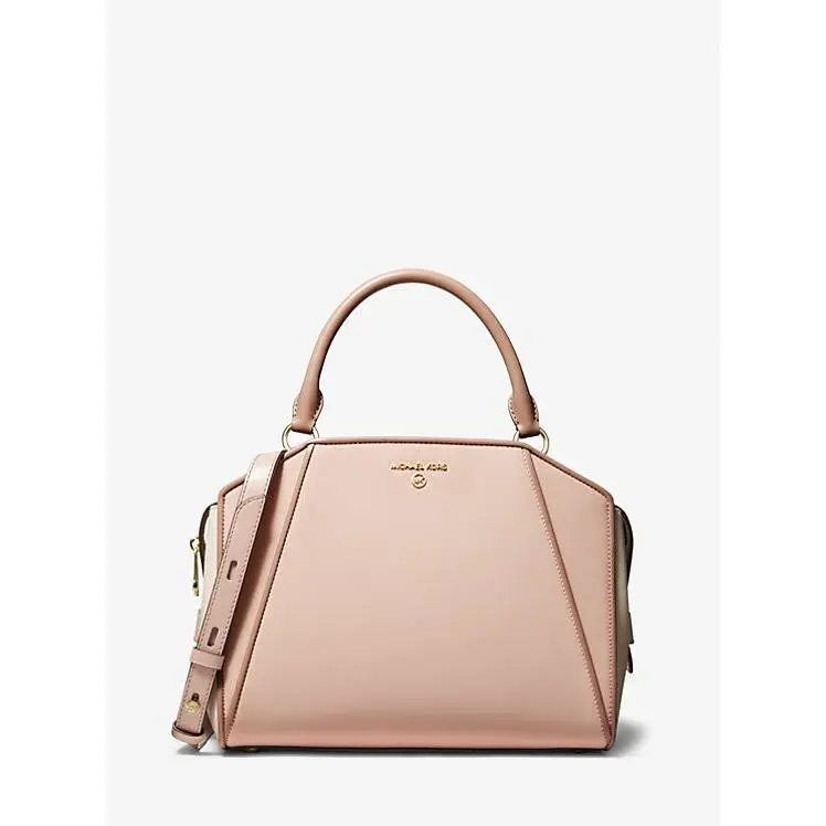 Michael Kors Cleo Bag Women`s Pink Saffiano Leather Top Handle Satchel JDM445