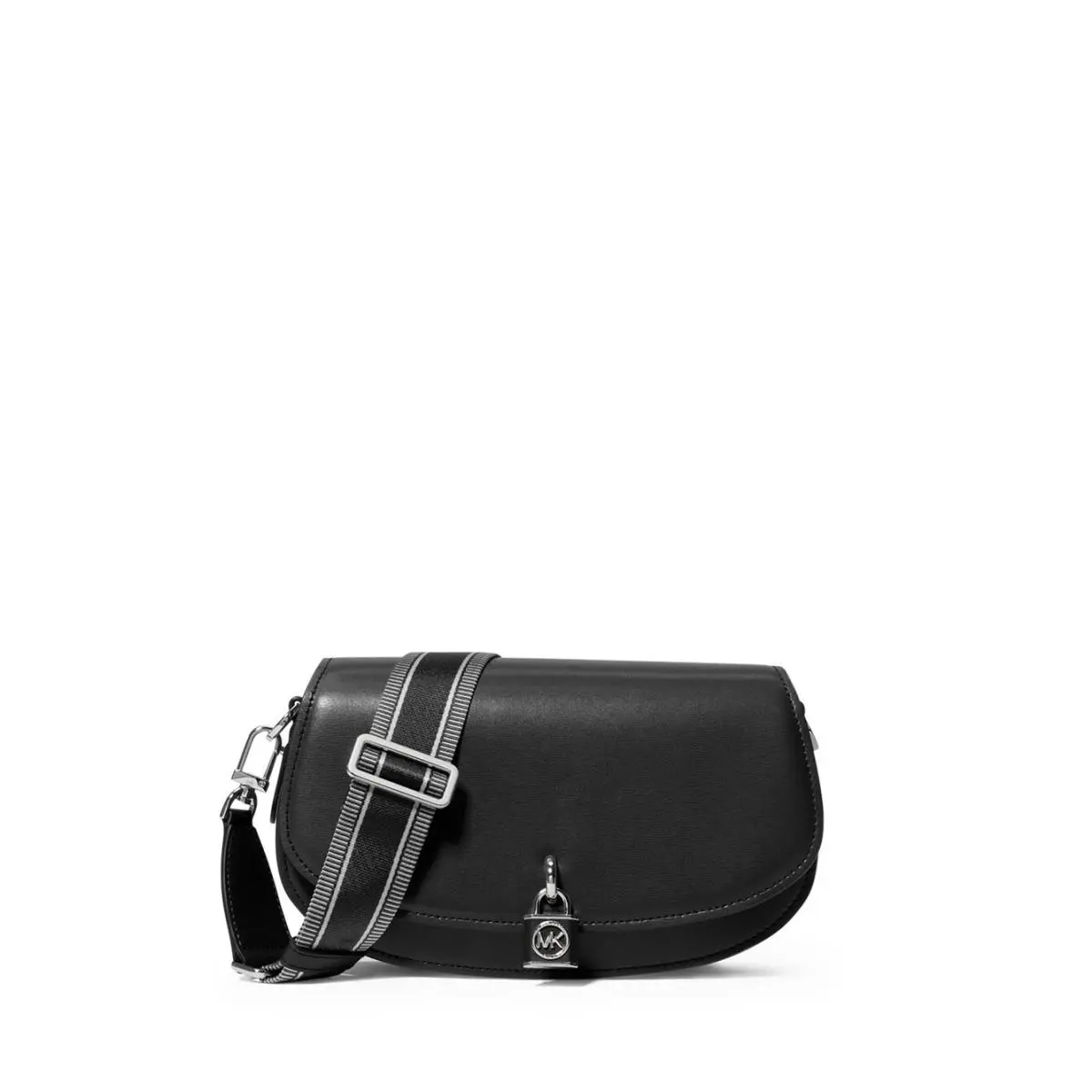 Michael Kors Mila 30S3SIMM8L Women Black Leather Adjustable Messenger Bag JDM455
