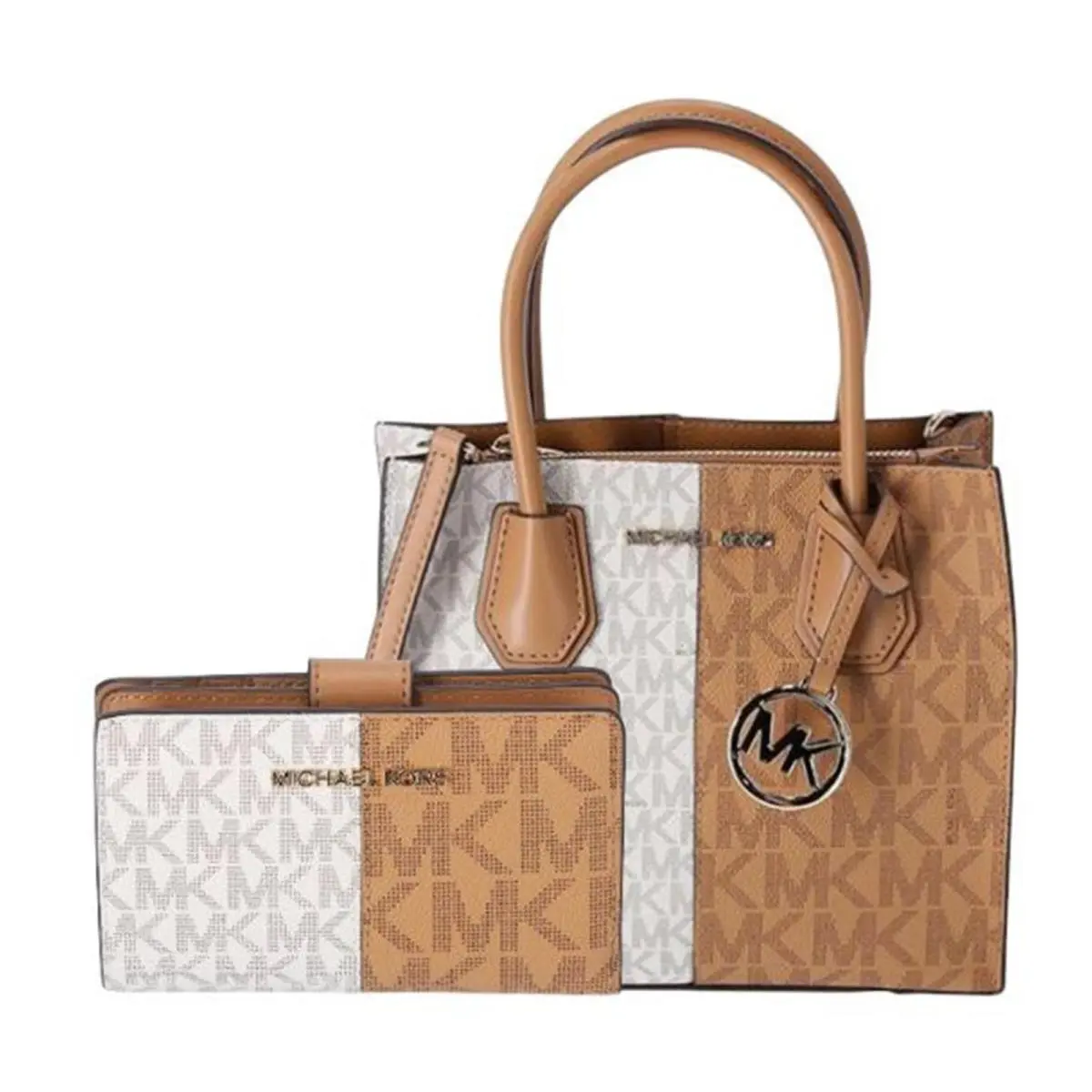 Michael Kors Mercer Satchel Messenger Purse Satchel Crossbody Bag + Bifold Walle