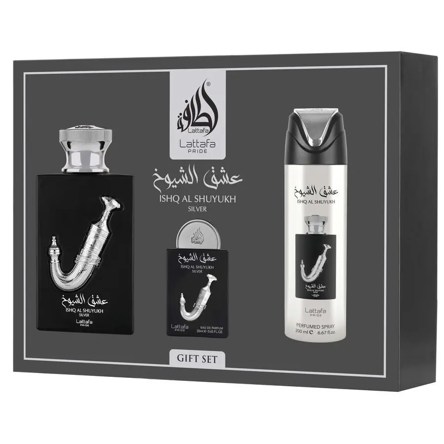 Lattafa Silver Gift Set 3.4 Oz Spray For Unisex
