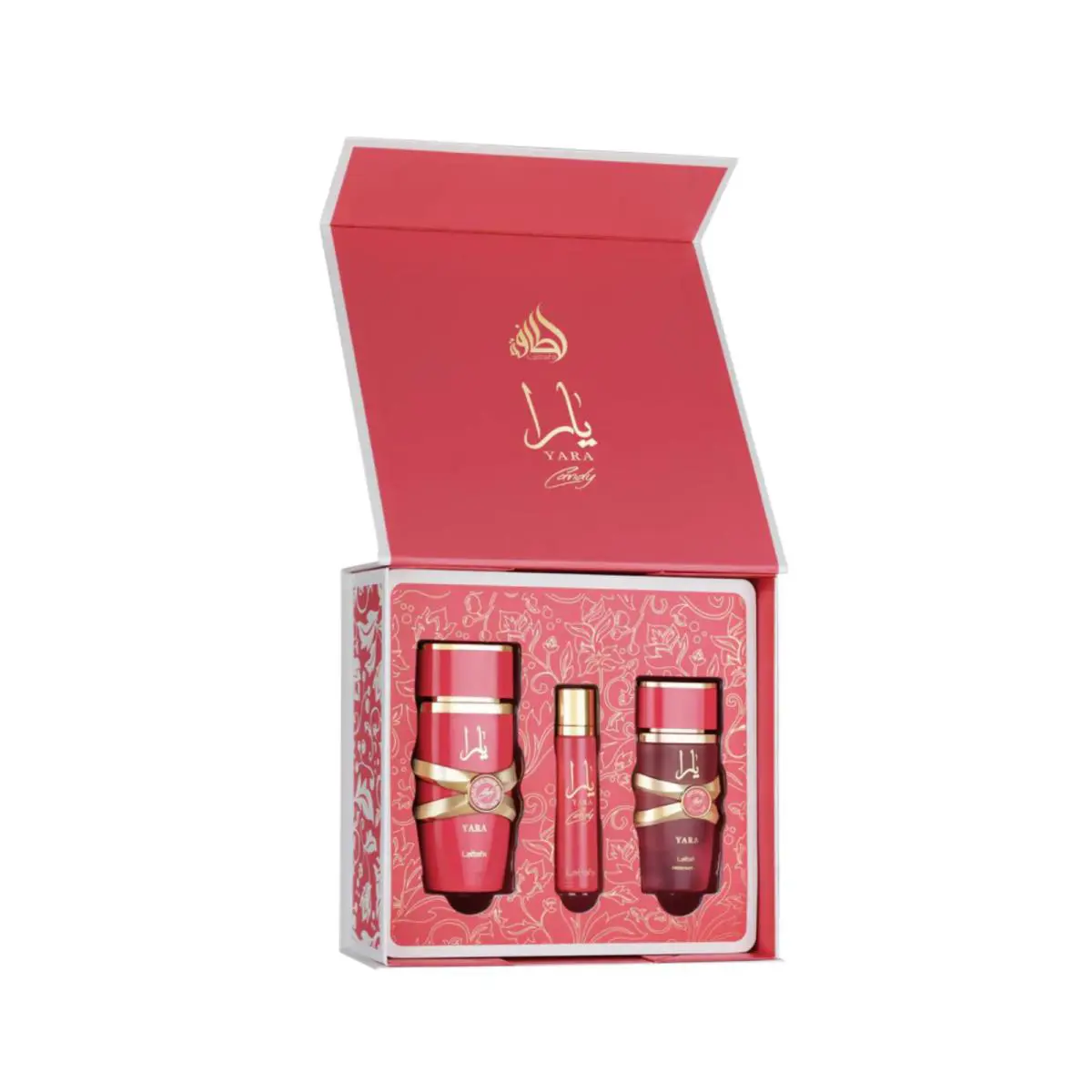 Lattafa Yara Candy 3PC Gift Set Edp 3.4FL.OZ 100ML Edp 0.4FL.OZ 12ML