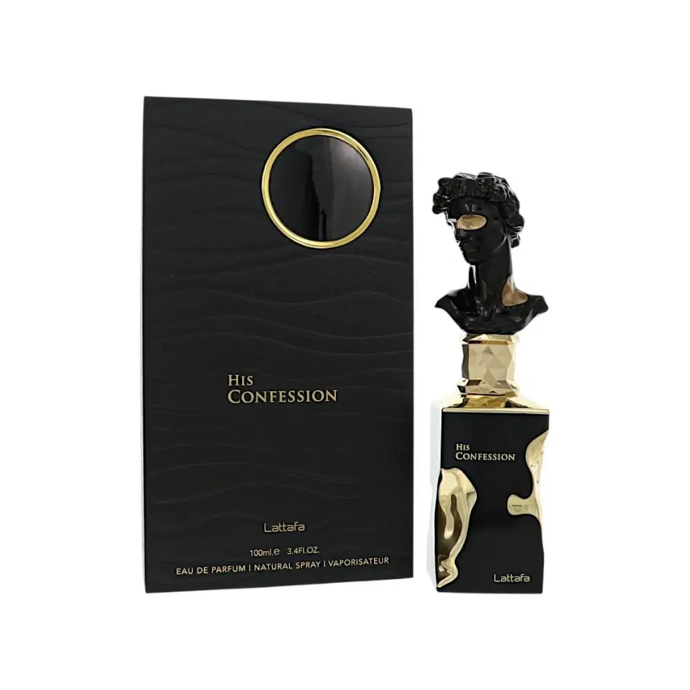 His Confession by Lattafa Box For Men 3.4 Oz Eau De Parfum Spray