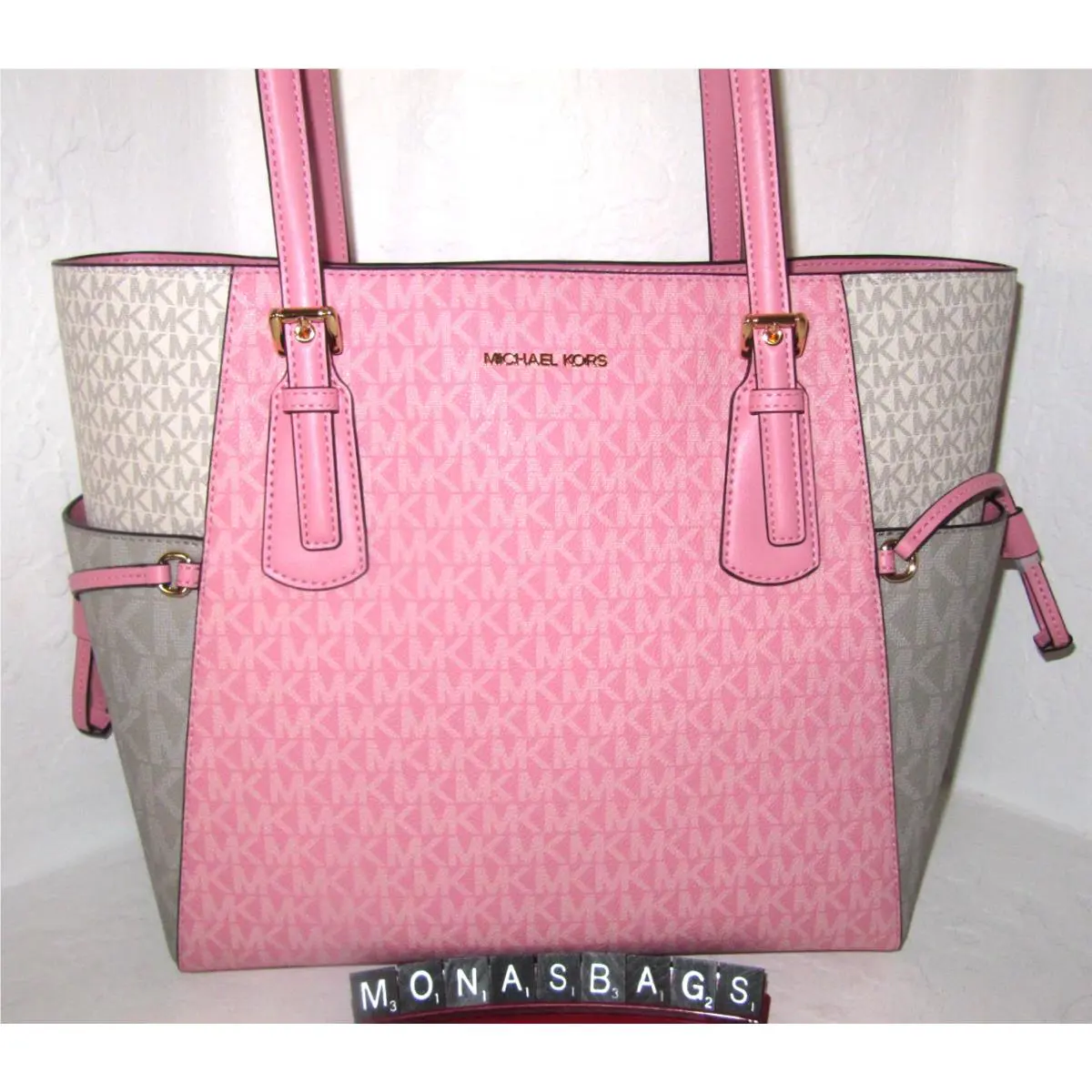 Michael Kors Voyager Large Carnation Pink Signature Tote Bag