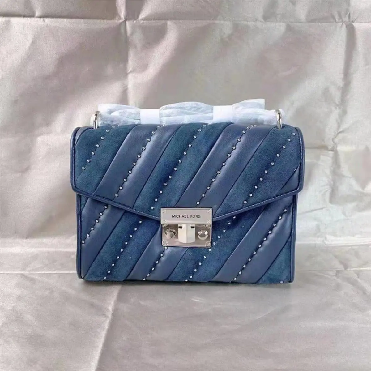 Michael Kors 35F1SX0L2U Rose Flap Shoulder Navy Bag W/tags