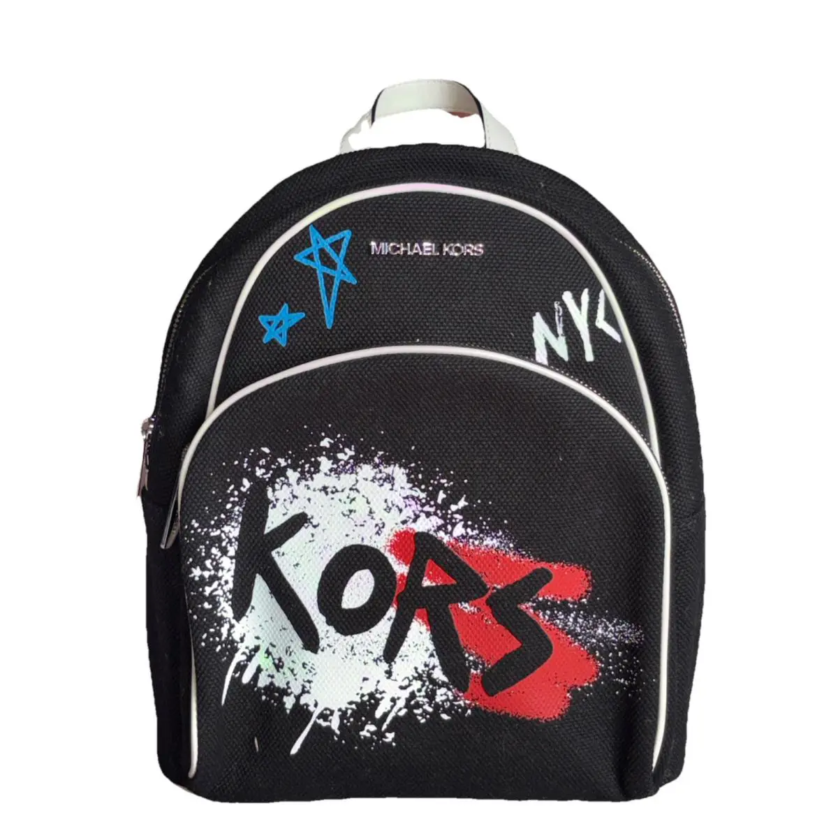 Michael Kors Abbey Small Blackwhite Canvas Graffiti Backpack
