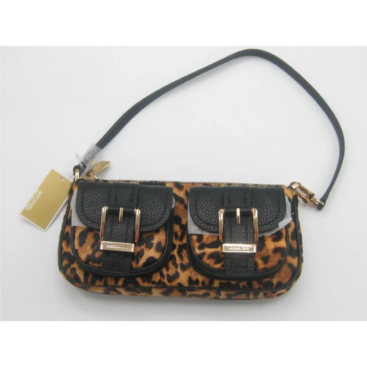 Michael Kors Haircalf Leather Zoe Small Convertible Pochette Bag Marigold