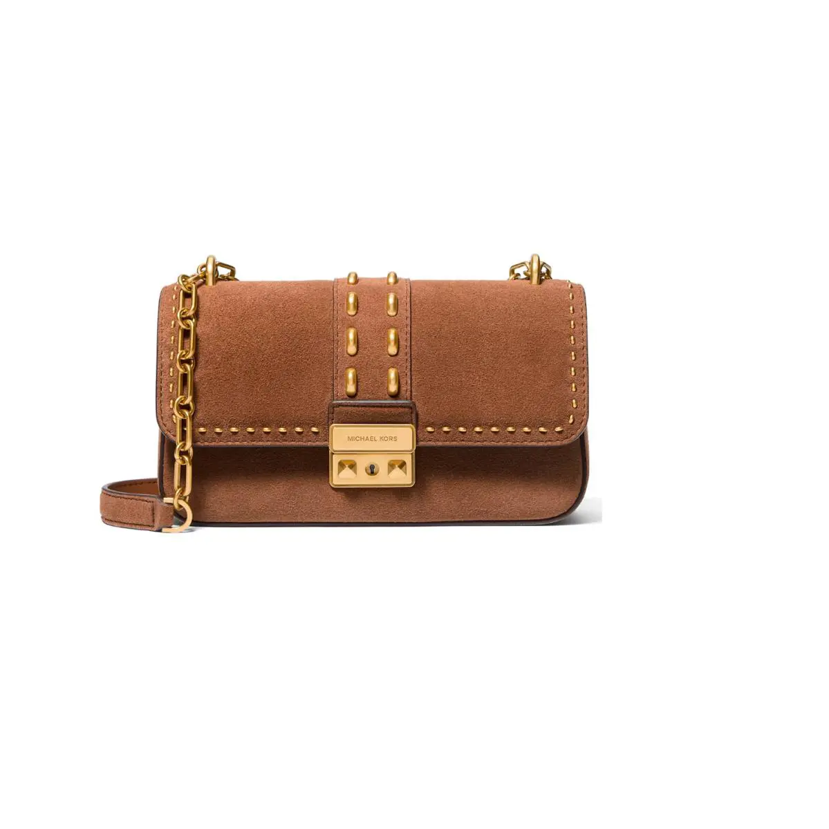 Michael Kors Tribeca Small Convertible Chain Shoulder Bag Luggage