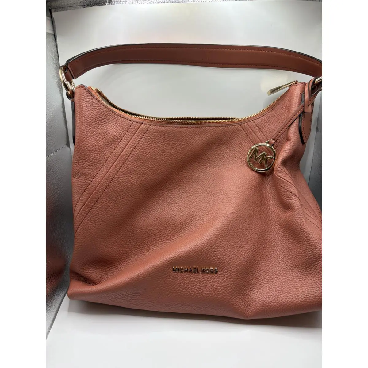 Michael Kors Aria Pebble Leather Shoulder Bag