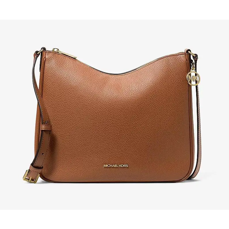 Michael Kors Nayla Medium Messenger Crossbody Bag Pebble Leather Luggage