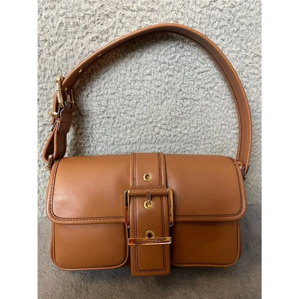 Michael Kors Colby Luggage Brown Medium Shoulder Satchel Handbag Leather