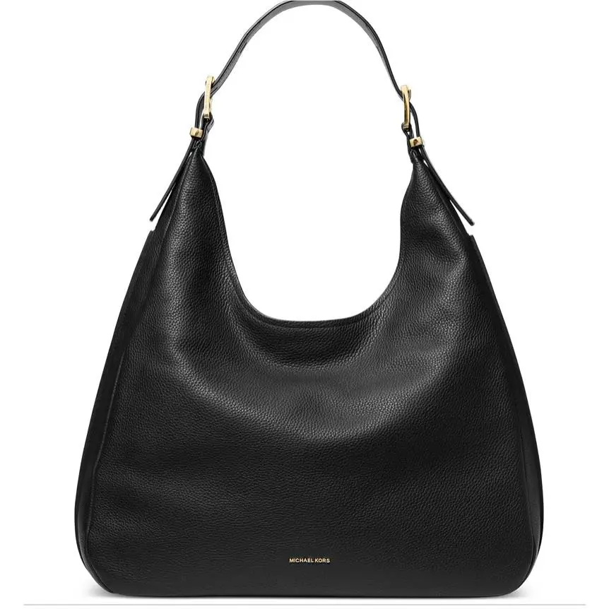 Michael Kors Nolita Large Leather Hobo Shoulder Bag Black