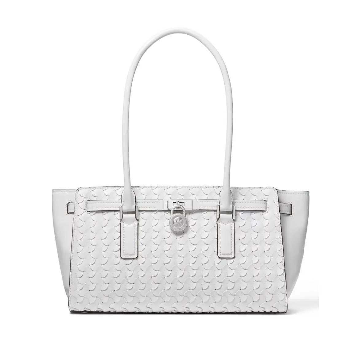 Michael Kors Hamilton Moderne East West Shoulder Tote Bag Optic White