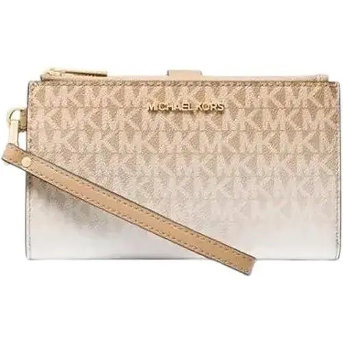 Michael Kors Jet Set Travel Large Double Zip Wristlet Phone Wallet Husk Ombré