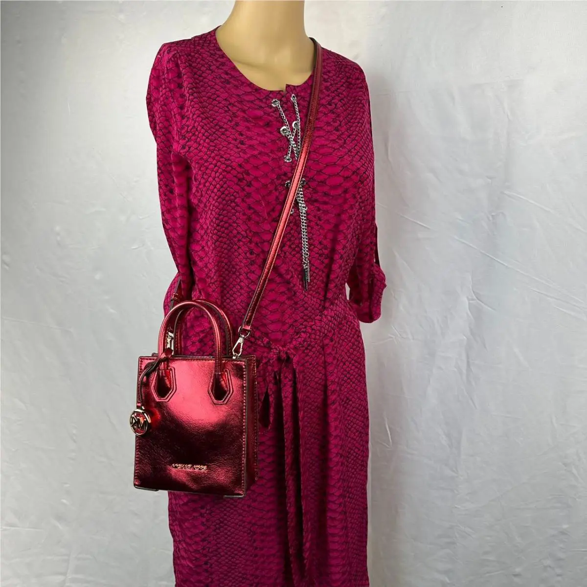 Michael Kors 35H3GM9C0M Mercer Extra-small Patent Crossbody Bag