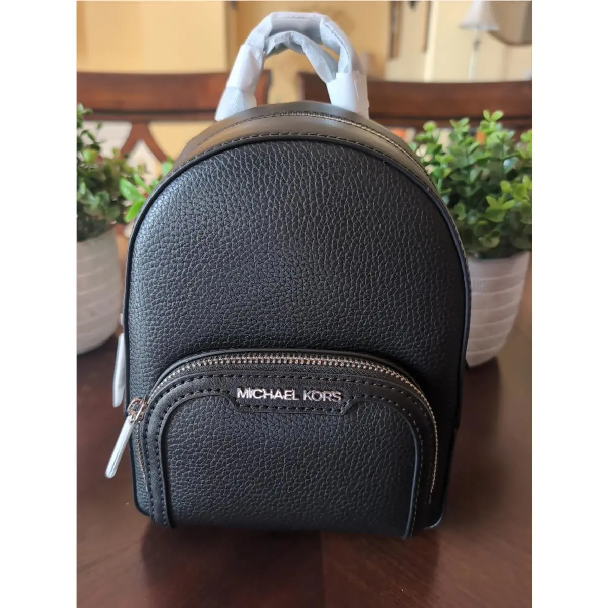 Michael Kors Jaycee Extra-small Pebbled Leather Convertible Backpack Black