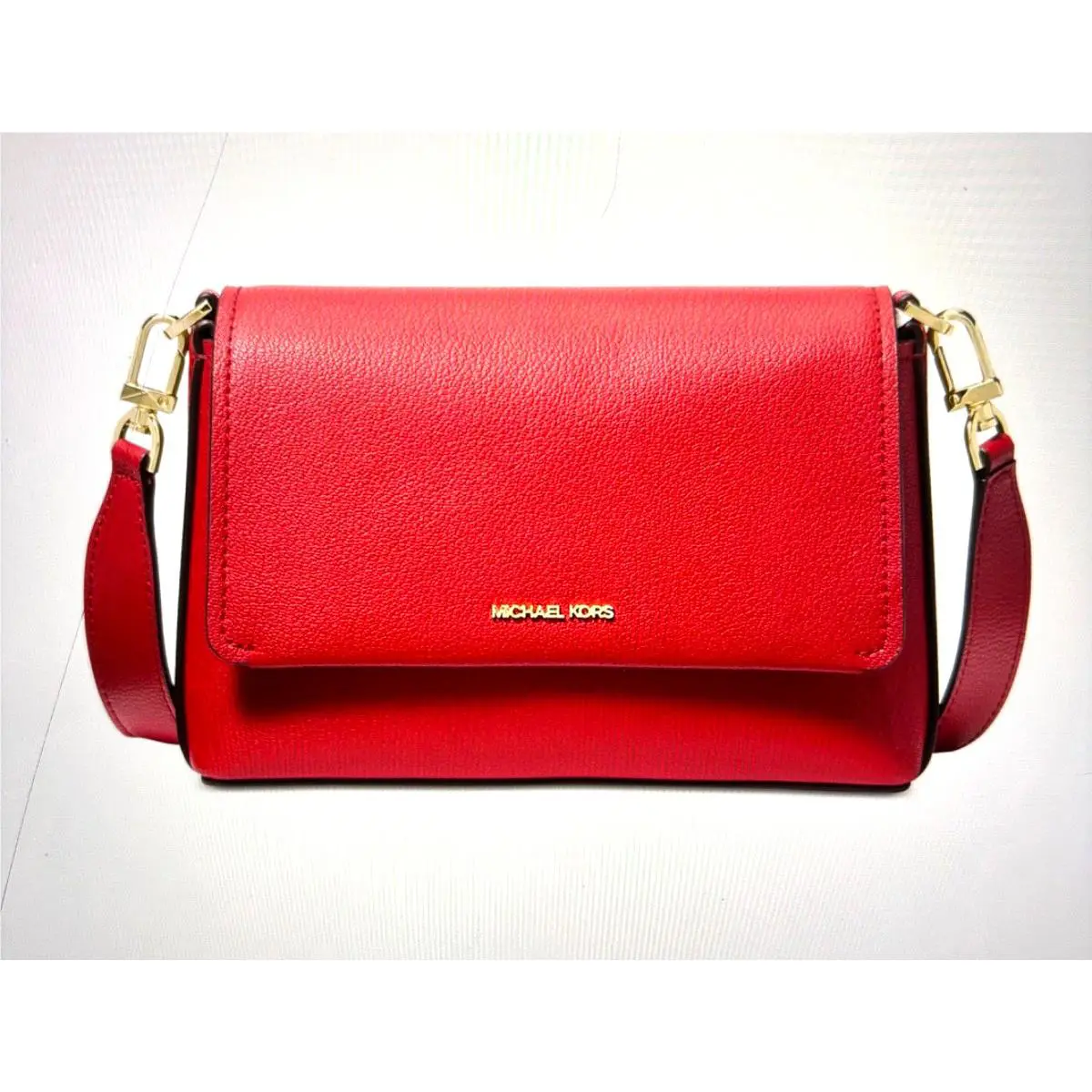Michael Kors Crimson Nessa Small Leather Messenger